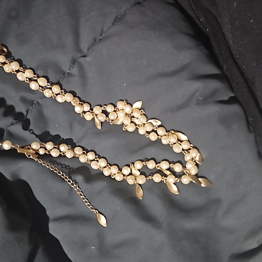 Gold Leaf 3 Strand Necklace